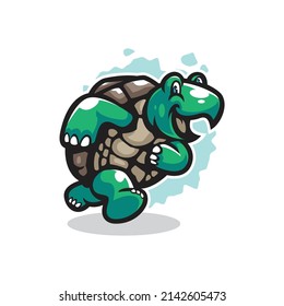 Turtle mascot logo design vector with modern illustration concept style for badge, emblem and t shirt printing. Smart turtle illustration.