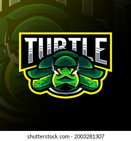 Turtle mascot logo esport design templates