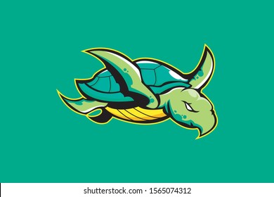 TURTLE MASCOT LOGO ILLUSTRATION EPS