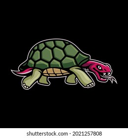 turtle mascot logo vector illustration