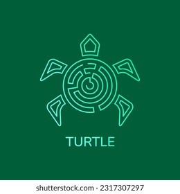 turtle and maze logo concept. line, simple, unique and modern style. use for logo, icon, symbol and sign
