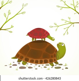 819 Mother and baby turtle Images, Stock Photos & Vectors | Shutterstock