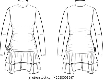 A turtle neck mini dress