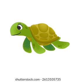 turtle in the ocean cartoon isolated
