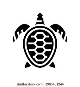 turtle ocean glyph icon vector. turtle ocean sign. isolated contour symbol black illustration