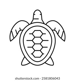 turtle ocean line icon vector. turtle ocean sign. isolated contour symbol black illustration