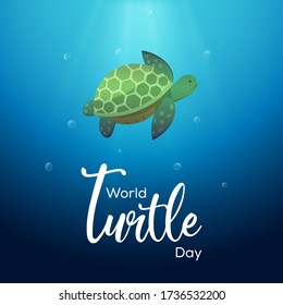 turtle in the ocean vector for world turtle day on 23 may