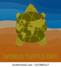 turtle in the ocean vector for world turtle day on 23 may poster