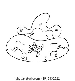 Turtle on a coral reef - Vector illustration