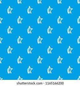 Turtle on head pattern vector seamless blue repeat for any use