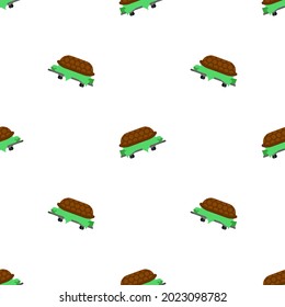 Turtle on skateboard pattern seamless. tortoise vector background