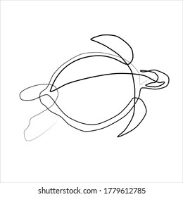 Turtle one line graphic vector for tattoo	