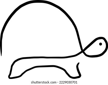turtle one line vector illustration art