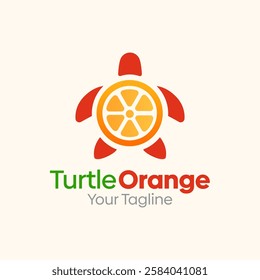 Turtle Orange Logo Design Template. Good for Business, Agency, Community and Organization