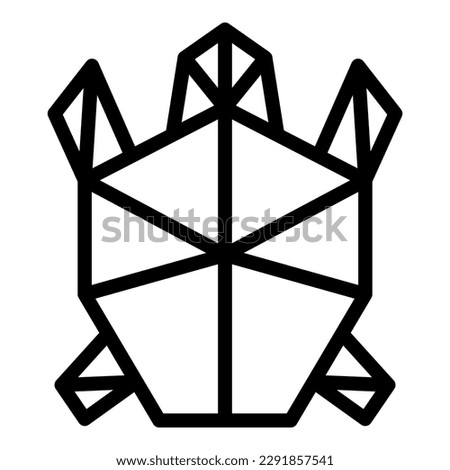 Turtle origami icon outline vector. Geometric animal. Paper art