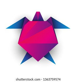 Turtle origami. Isolated Vector icon
