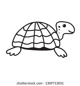 Turtle outline icon. Hand drawn vector  illustration for greeting card, t shirt, print, stickers, posters design on white background.