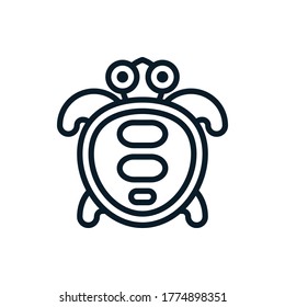 Turtle outline icons. Vector illustration. Editable stroke. Isolated icon suitable for web, infographics, interface and apps.