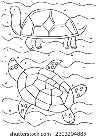 Turtle outline illustration image. 
Hand drawn image artwork of tortoise. 
Simple cute original logo.
Hand drawn vector illustration for posters, cards, t-shirts.