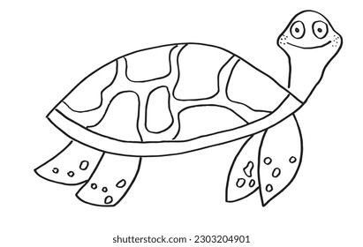 Turtle outline illustration image. 
Hand drawn image artwork of tortoise. 
Simple cute original logo.
Hand drawn vector illustration for posters, cards, t-shirts.