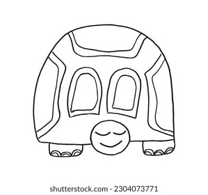 Turtle outline illustration image. 
Hand drawn image artwork of tortoise. 
Simple cute original logo.
Hand drawn vector illustration for posters, cards, t-shirts.