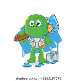 the turtle painter illustration. character vector