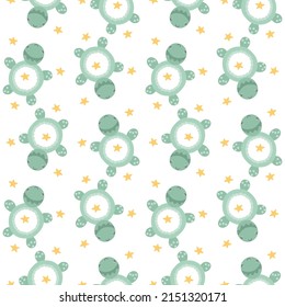 Turtle pattern. Children's cartoon pattern for textiles, wallpapers.

