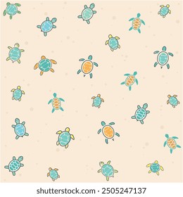 Turtle pattern, line art, vector