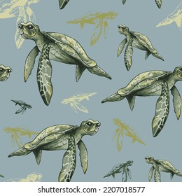Turtle pattern. print for everything from clothing to notebook. author's work. Concept for print. Turtle.