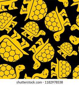 Turtle pattern seamless. tortoise Vector background. Amphibian ornament


