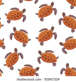 Turtle pattern. Vector seamless texture.
