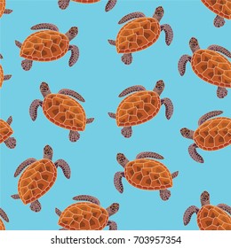 Turtle pattern. Vector seamless texture.