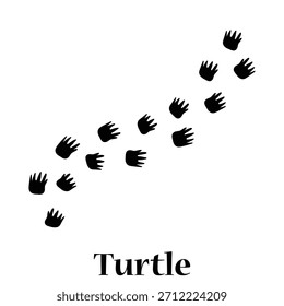 Turtle Paw Print Vector,Turtle Track Print Illustration,wild animal paw prints,
