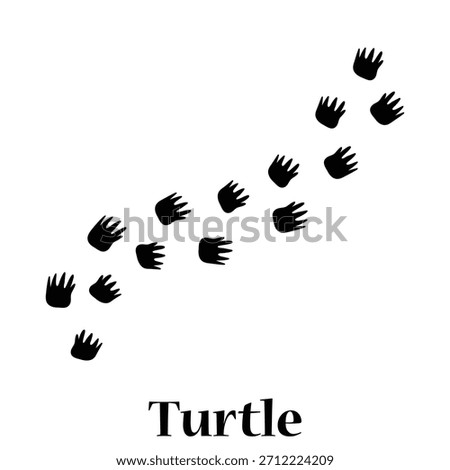 Turtle Paw Print Vector,Turtle Track Print Illustration,wild animal paw prints,