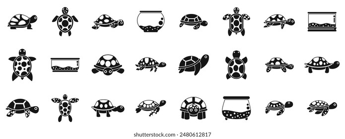 turtle pet icons set. This set of turtle icons is perfect for any project that needs a touch of nature