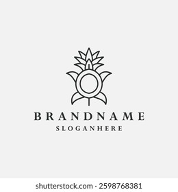 Turtle pineapple logo design template vector illustration
