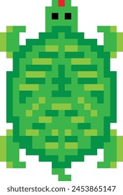 Turtle pixel Vector image or clipart for background or project