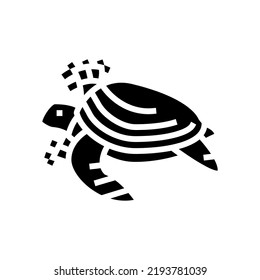 turtle in plastic net glyph icon vector. turtle in plastic net sign. isolated symbol illustration