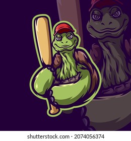 A turtle playing baseball Character
