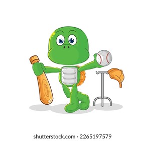 the turtle playing baseball mascot. cartoon vector