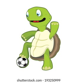 Turtle playing football