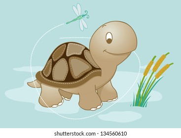Turtle in pond