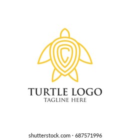 Turtle protection logo design concept