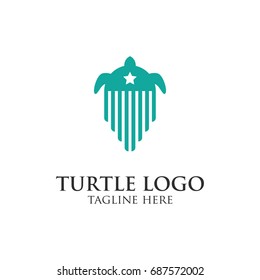 Turtle protection logo design concept