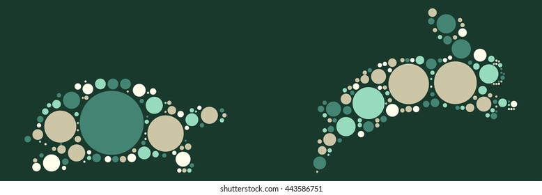 Turtle Rabbit shape vector design by color point