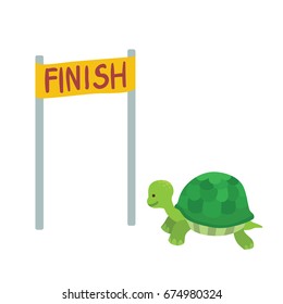 Turtle Race To The Finish Line.