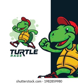 Turtle Race Mascot Logo, cartoon mascot logo