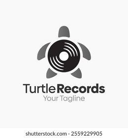 Turtle Record Logo Design Template. Good for Business, Agency, Community and Organization.