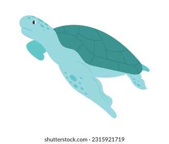 Ilustración del vector de natación reptil de tortuga