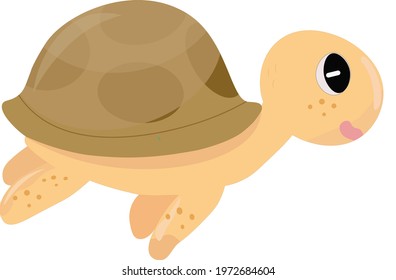 Turtle river sea sea animal cartoon turtle from cartoon illustration Vector live turtle.